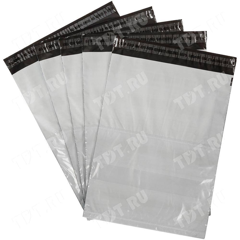 Курьер-пакет белый без печати, с карманом, 400*515+40 мм, 50 мкм, 1 шт.