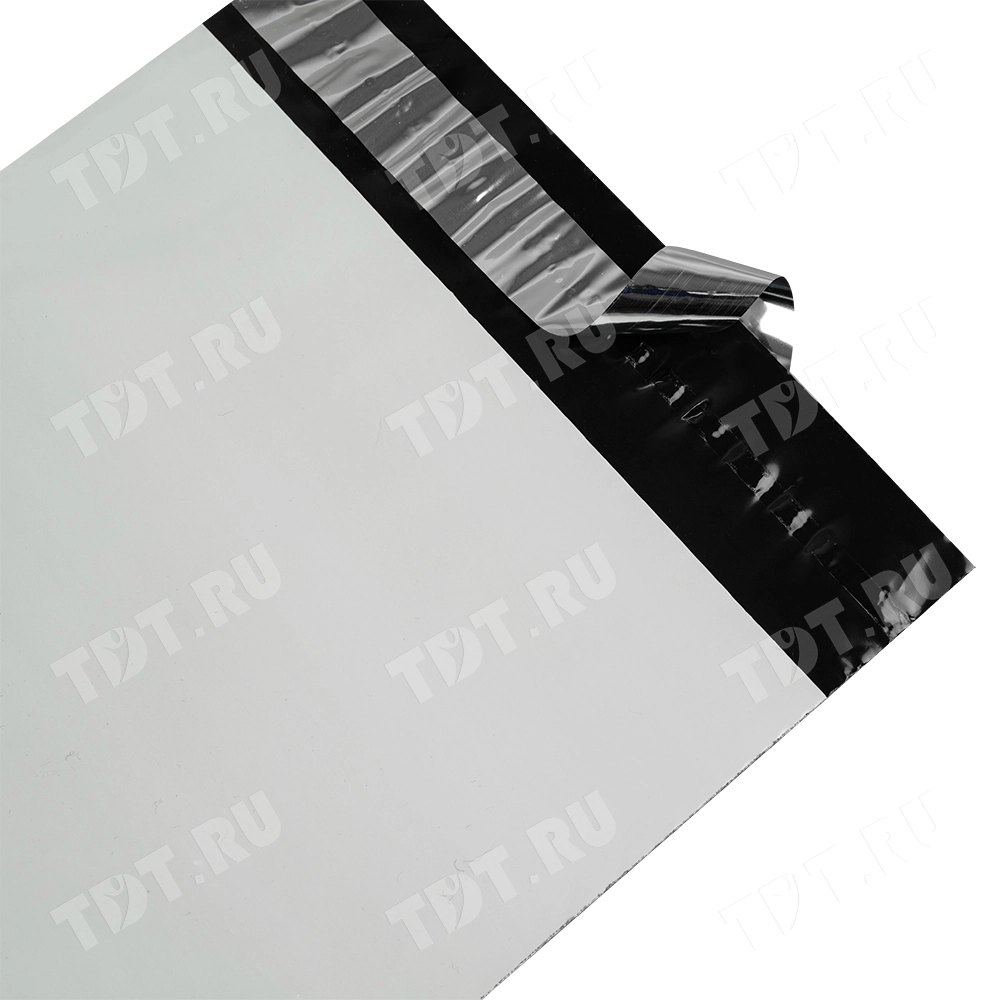 Курьер-пакет белый без печати, без кармана, 360*500+40 мм, 50 мкм, 1 шт.