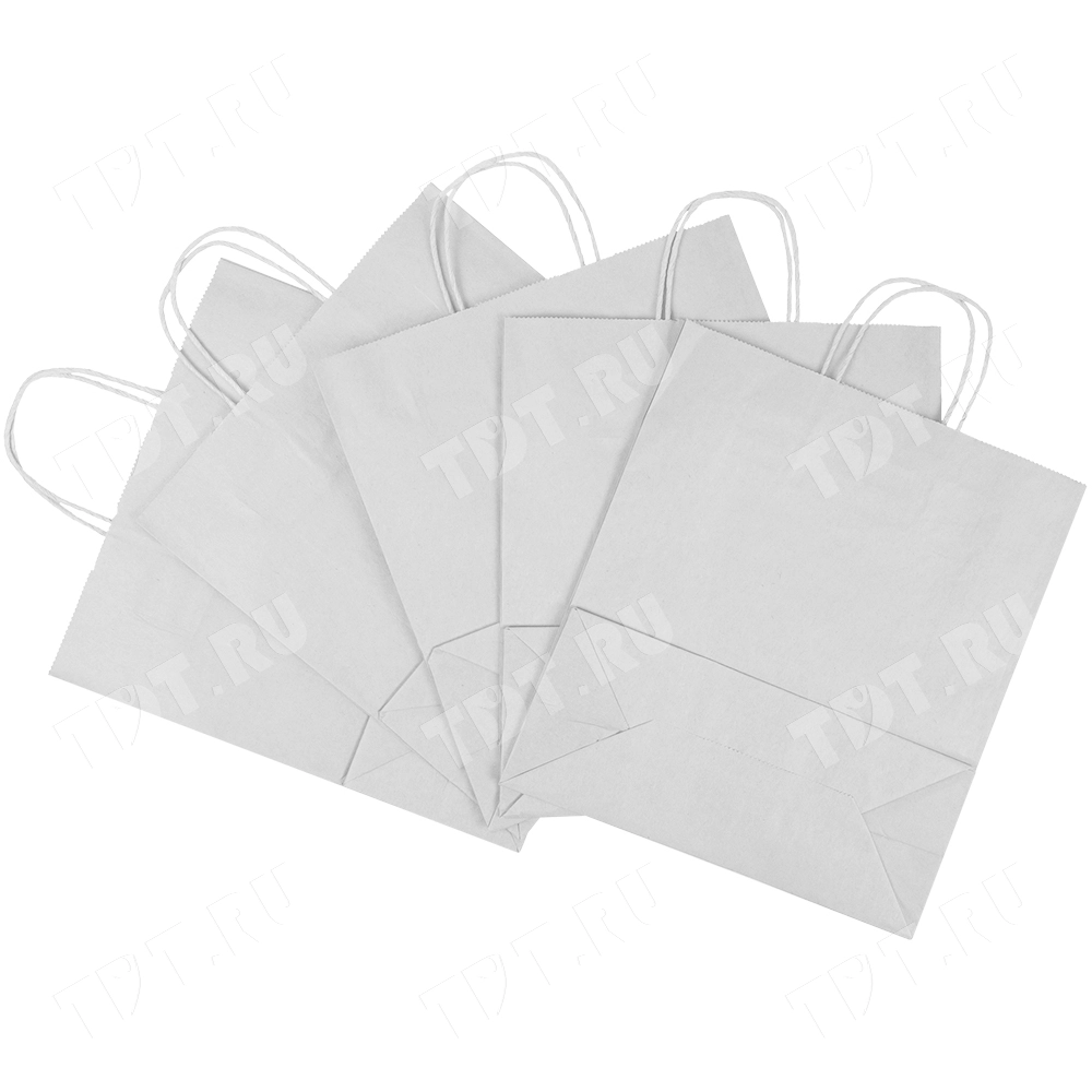 Белый пакет с крученой ручкой, 80 г/м², 29*12*32 см