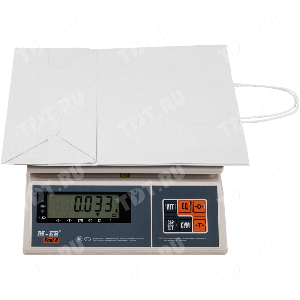 Белый пакет с крученой ручкой, 80 г/м², 29*12*32 см