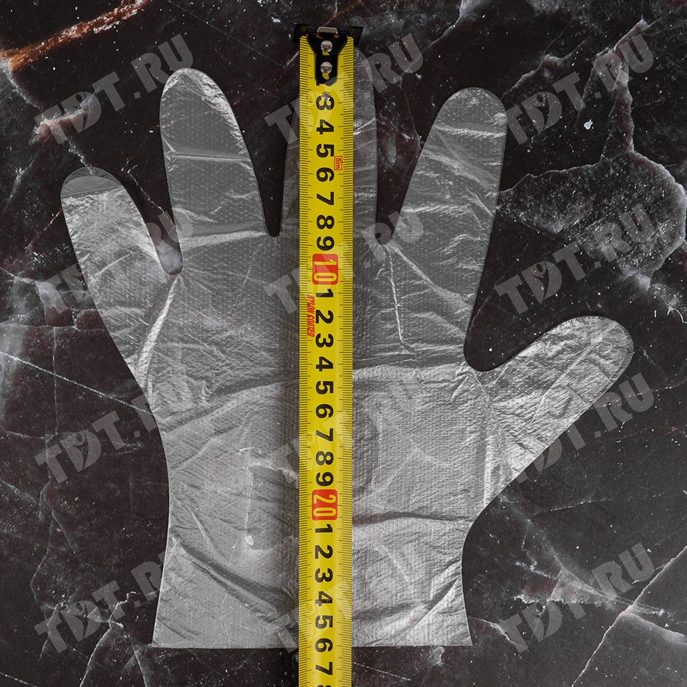 Перчатки полиэтиленовые A.D.M., Лайт, прозрачные, размер M, 100шт./уп.