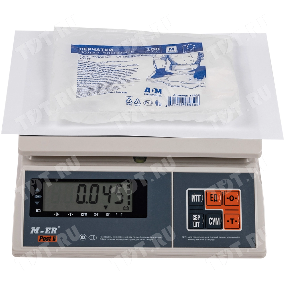 Перчатки полиэтиленовые A.D.M., Лайт, прозрачные, размер M, 100шт./уп.