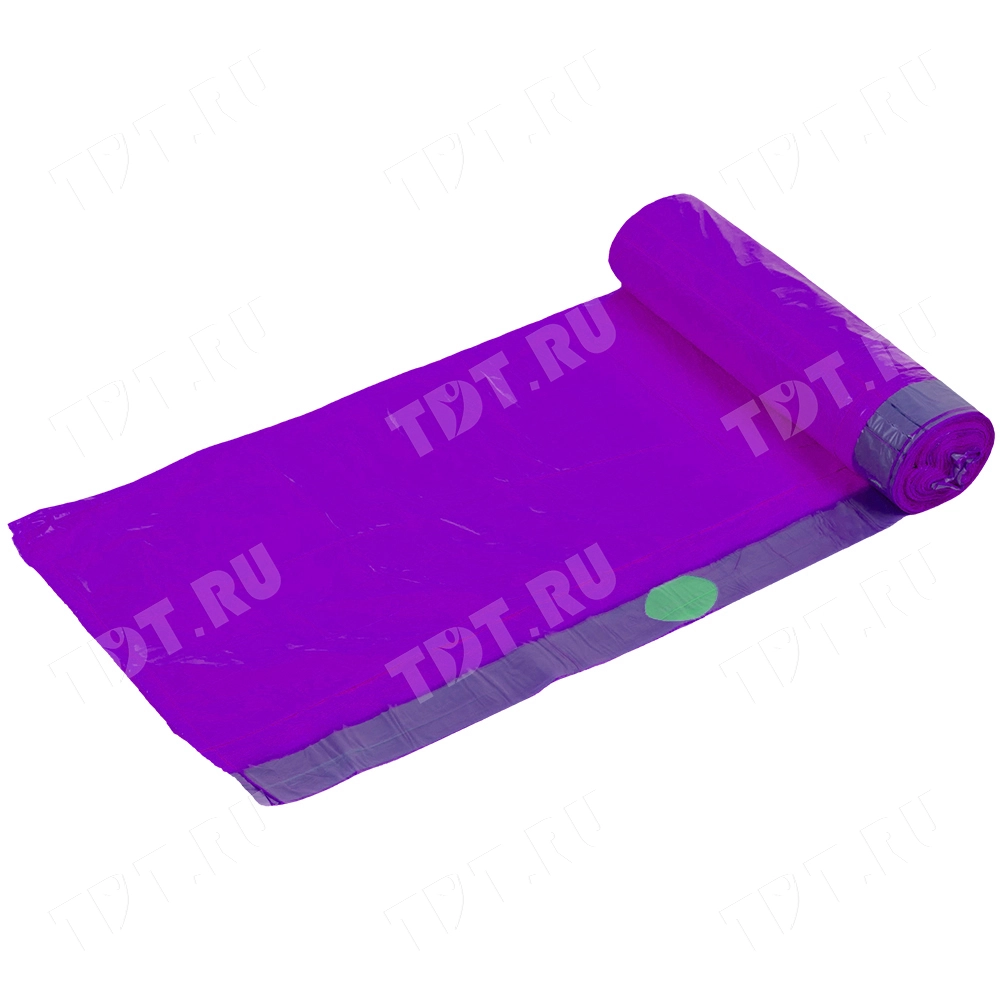 Мешки для мусора ПНД Komfi 30 литров с завязками, 48*58 см, фиолетовые, 20 шт./рулон