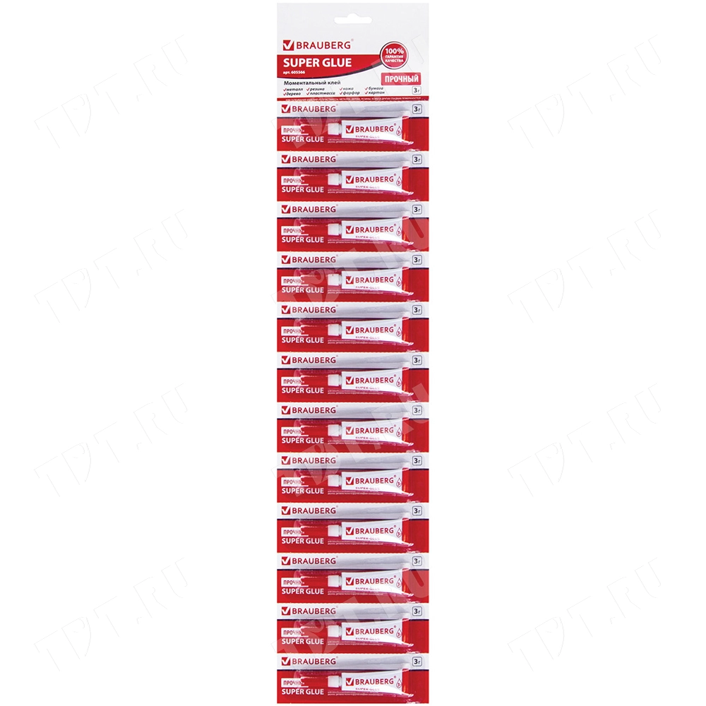 Моментальный клей (суперклей) Brauberg ПРОЧНЫЙ, 3 г, отрывная мультикарта
