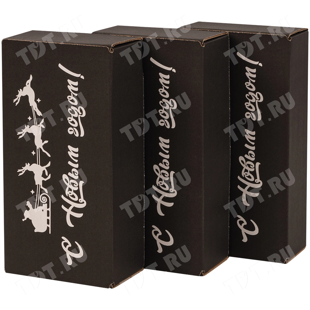 Подарочная коробка «С Новым годом!», чёрная, 170*90*50 мм