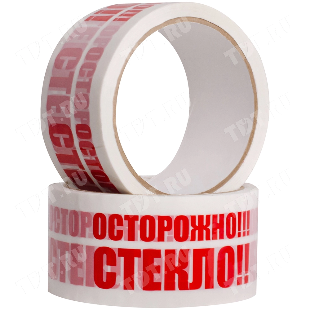 Клейкая лента с печатью «Осторожно стекло», 48мм*66м*47мкм