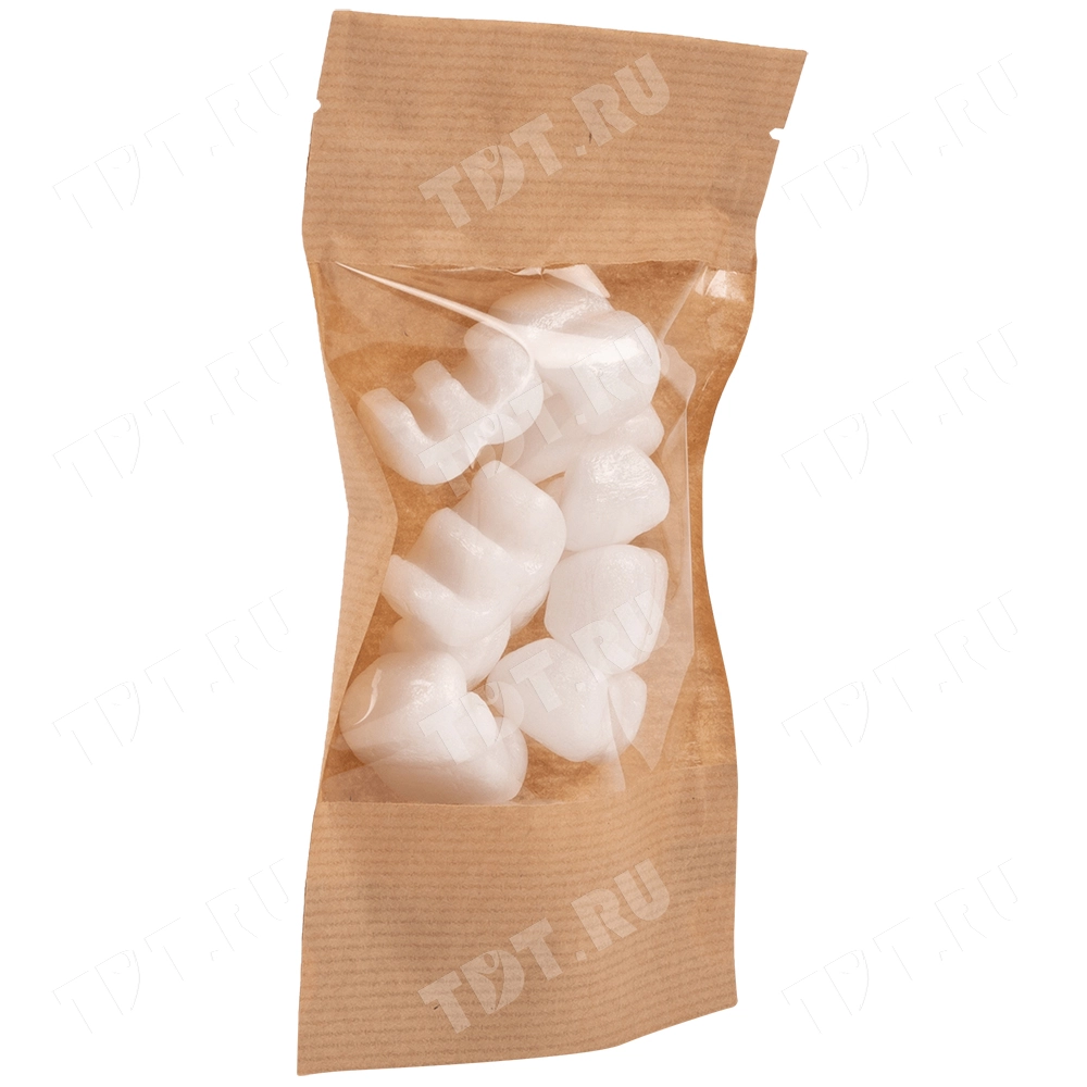 Крафт дой-пак с zip lock, прямоугольное окно 10 см, 10.5*6*18.5 см, 50 шт.