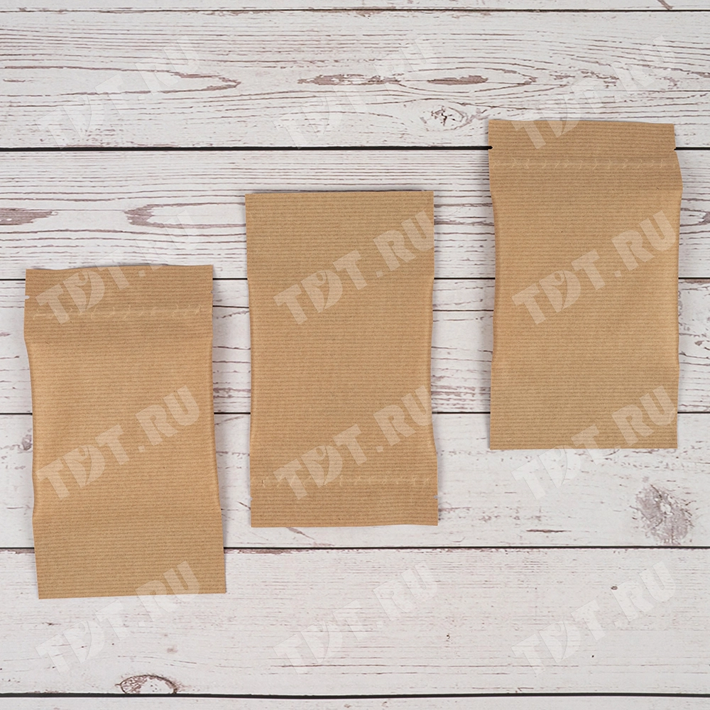 Крафт дой-пак с zip lock, прямоугольное окно 10 см, 10.5*6*18.5 см, 50 шт.