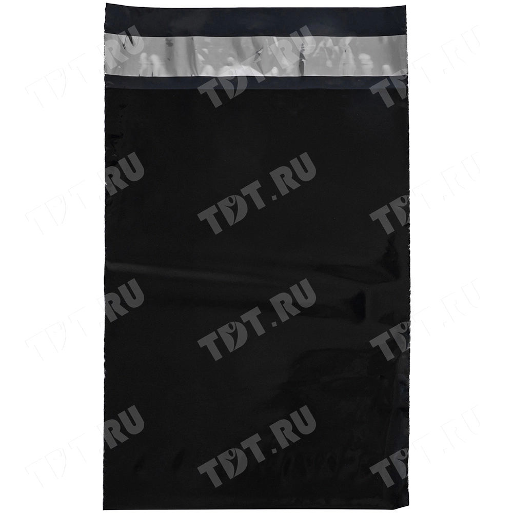 Курьер-пакет чёрный, без кармана, 170*240+40 мм, 50 мкм, 100 шт.