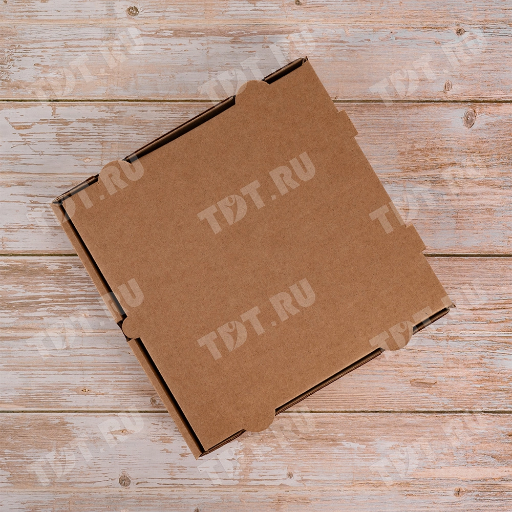 Коробка для пиццы, бурая, 250*250*40 мм