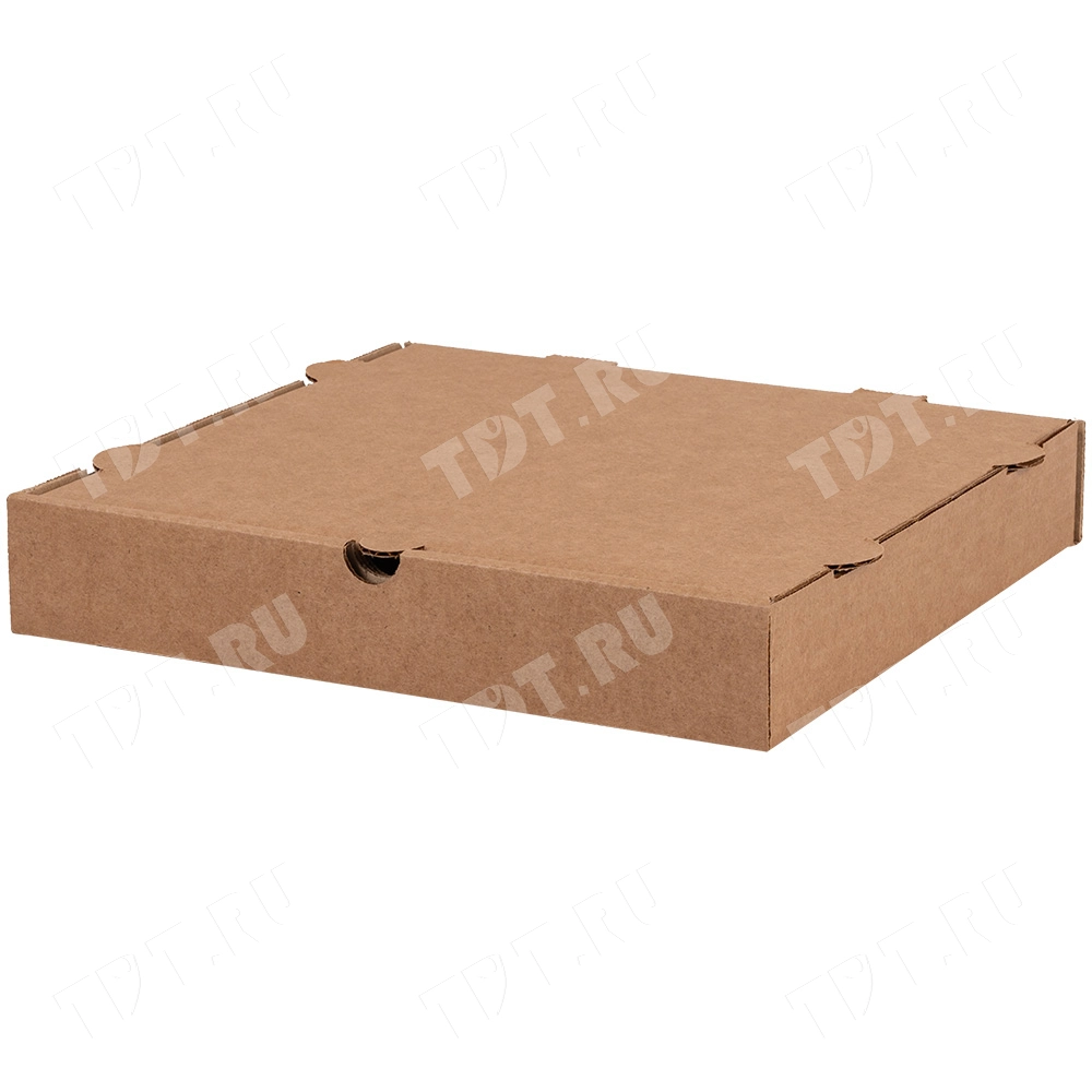 Коробка для пиццы, бурая, 250*250*40 мм