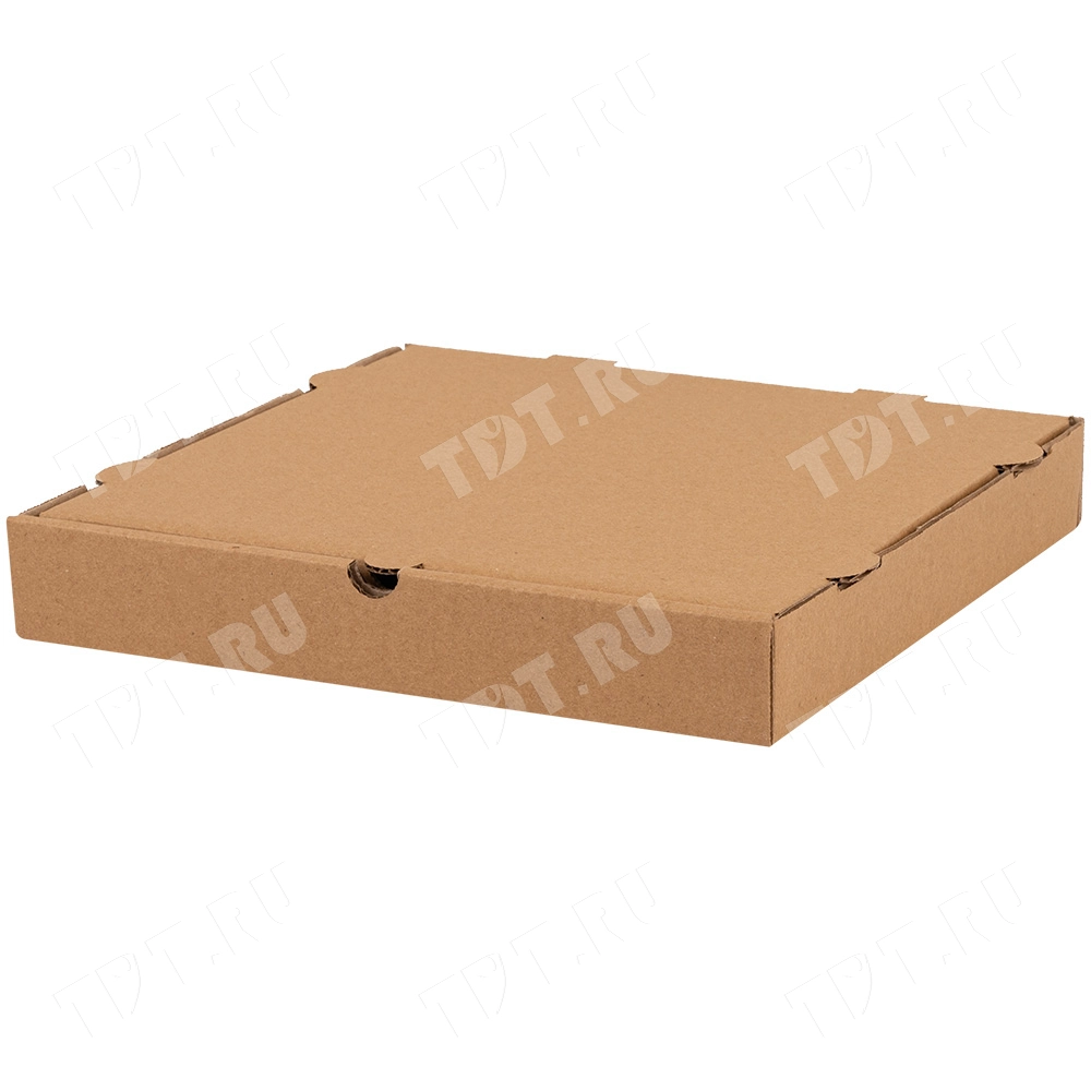 Коробка для пиццы, бурая, 280*280*40 мм