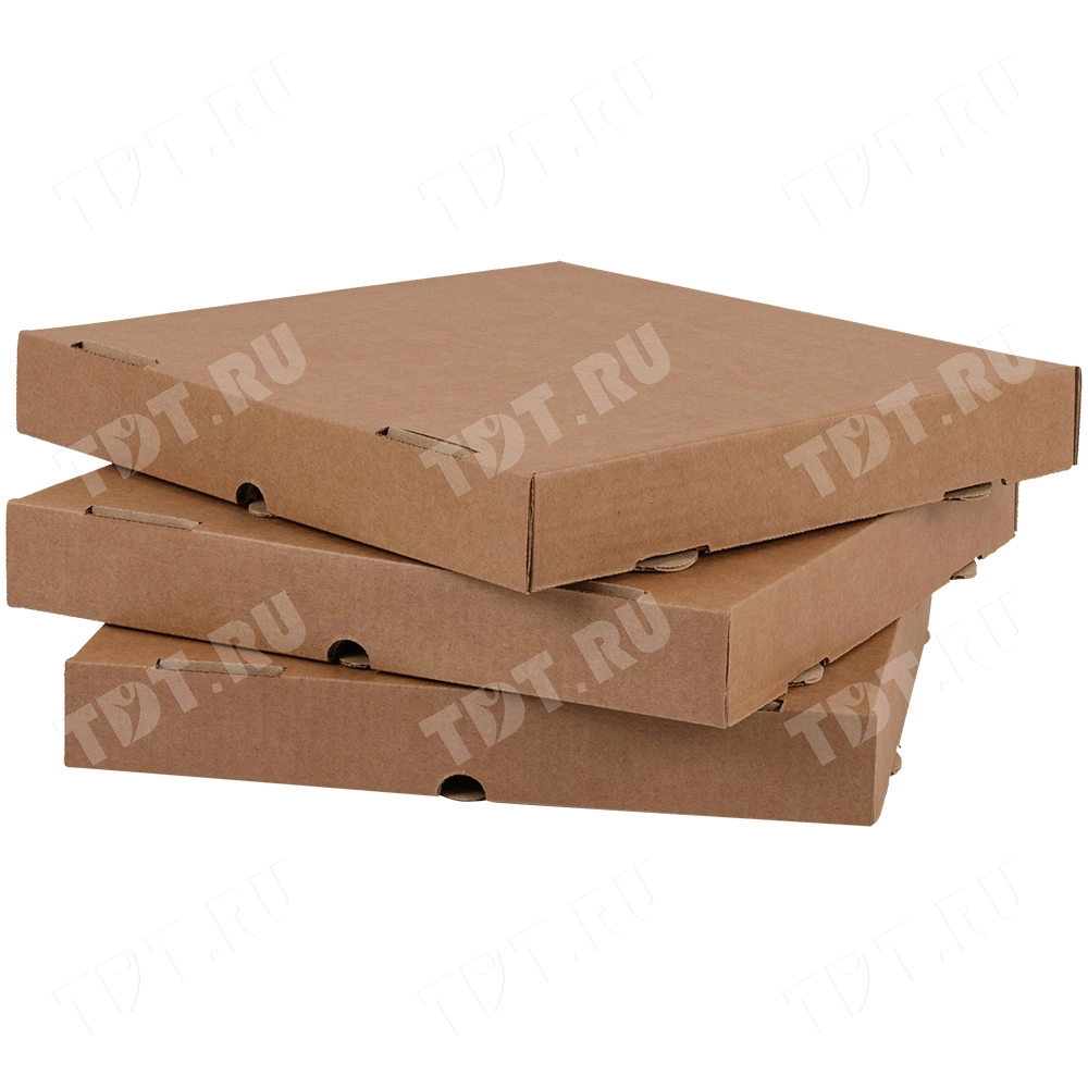 Коробка для пиццы, бурая, 310*310*33 мм