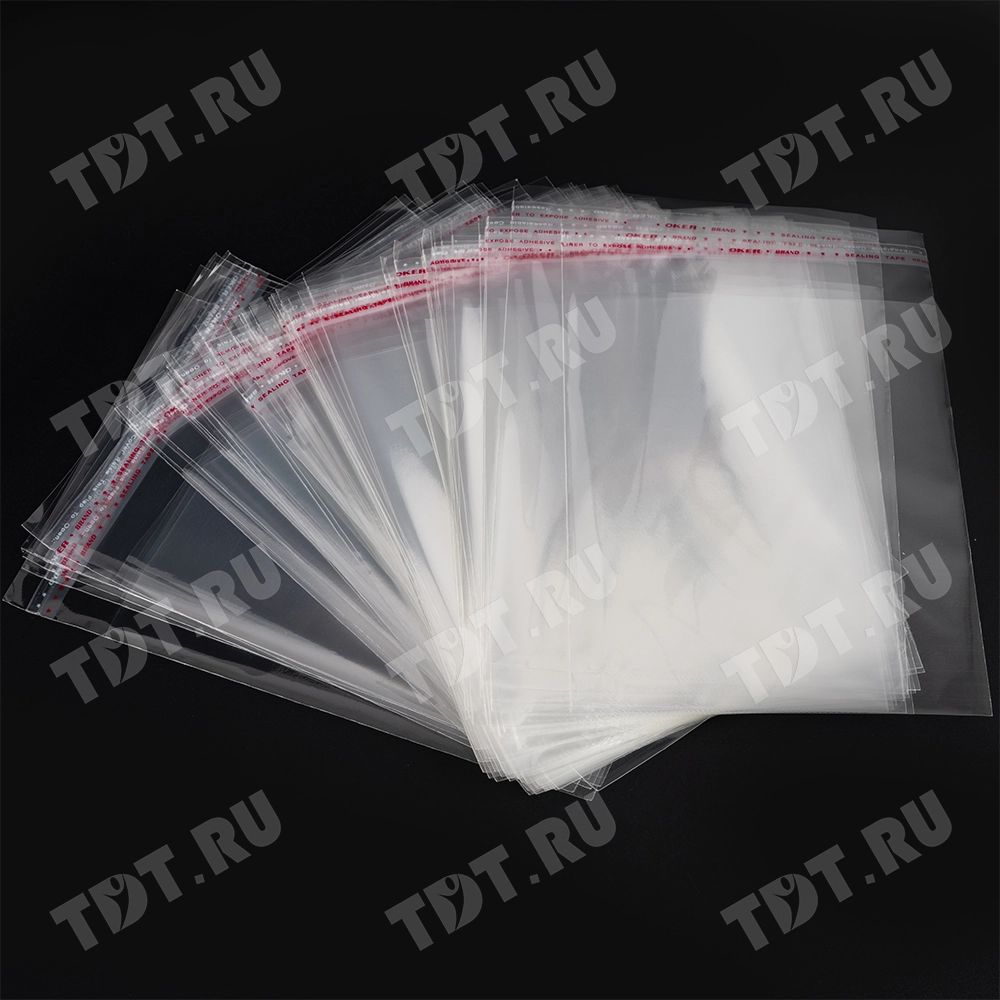 Прозрачный БОПП пакет с клеевым клапаном, 36*23 см, 250 шт.