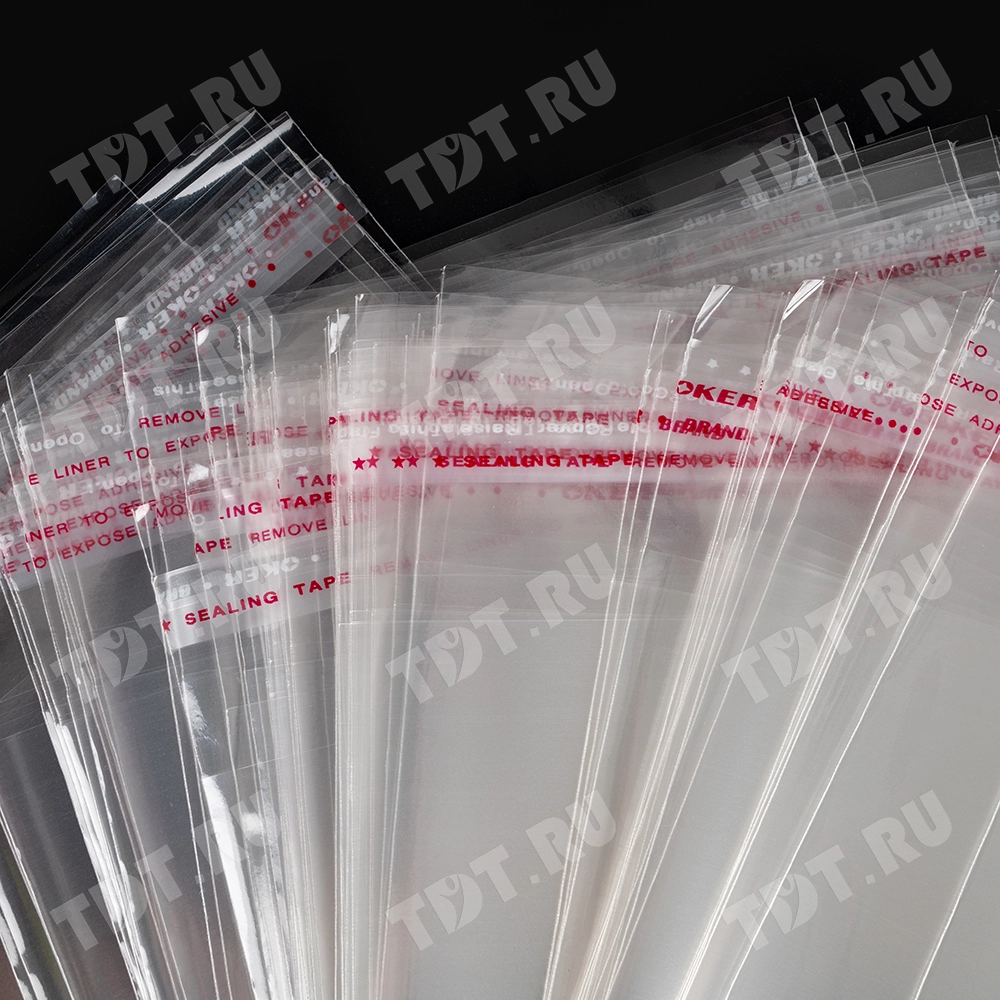 Прозрачный БОПП пакет с клеевым клапаном, 36*23 см, 250 шт.