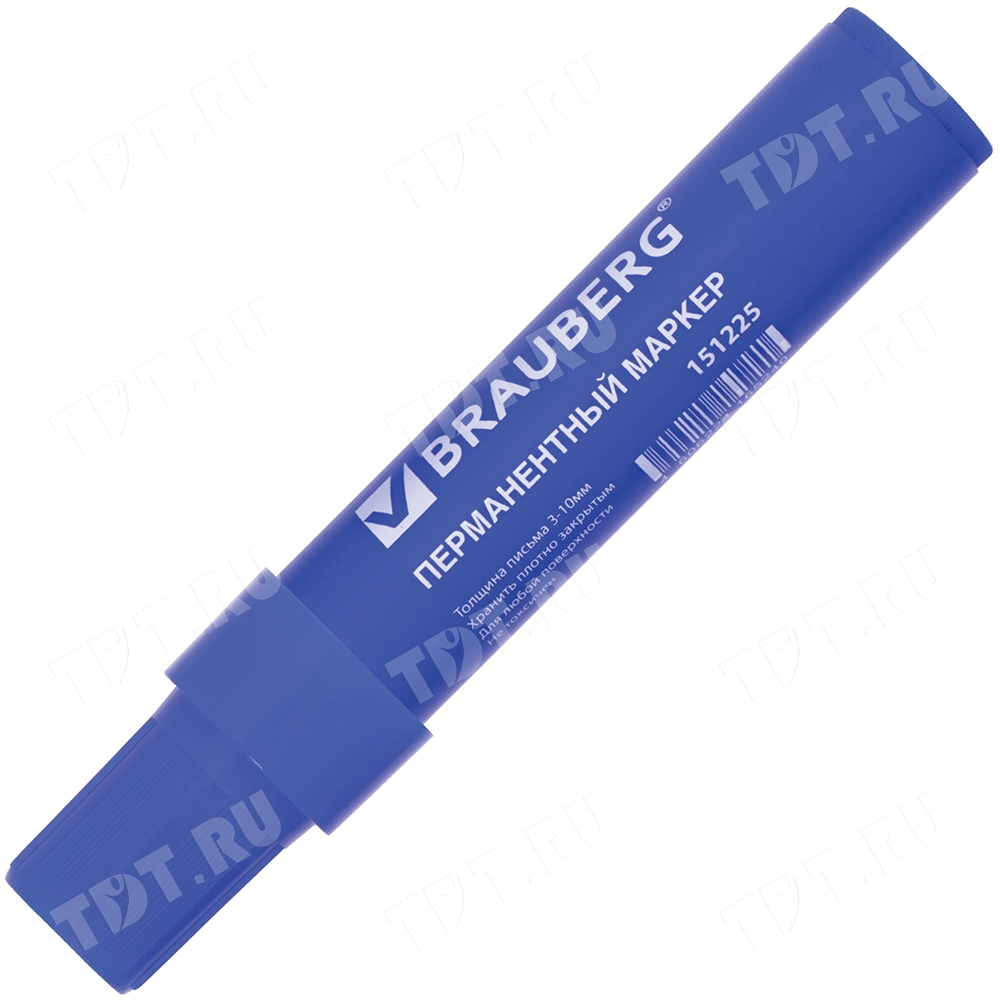 Маркер перманентный BRAUBERG «JUMBO», синий, 3-10 мм
