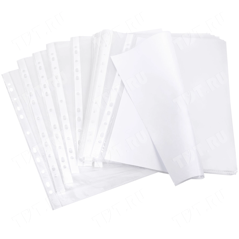 Перфорированные папки-файлы BRAUBERG «Standart», А4, 100шт./уп.