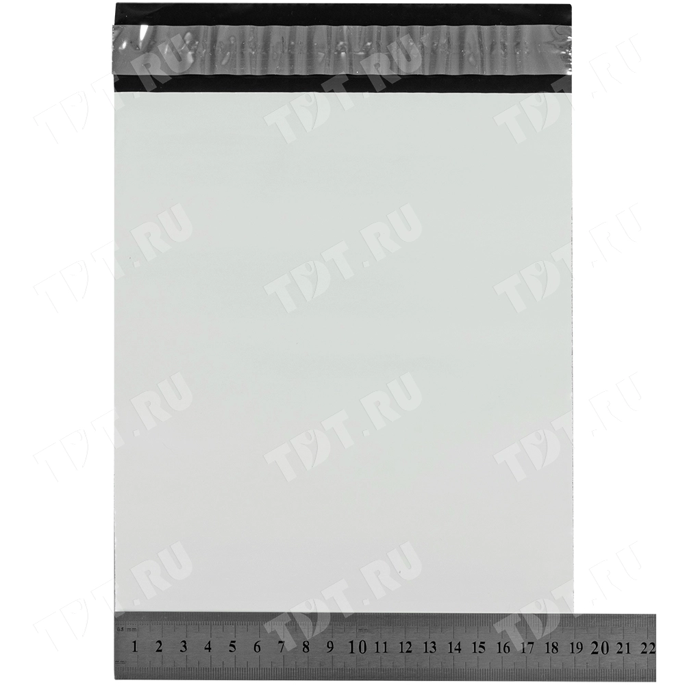 Курьер-пакет белый без печати, без кармана, 190*240+40 мм, 50 мкм, 100 шт.