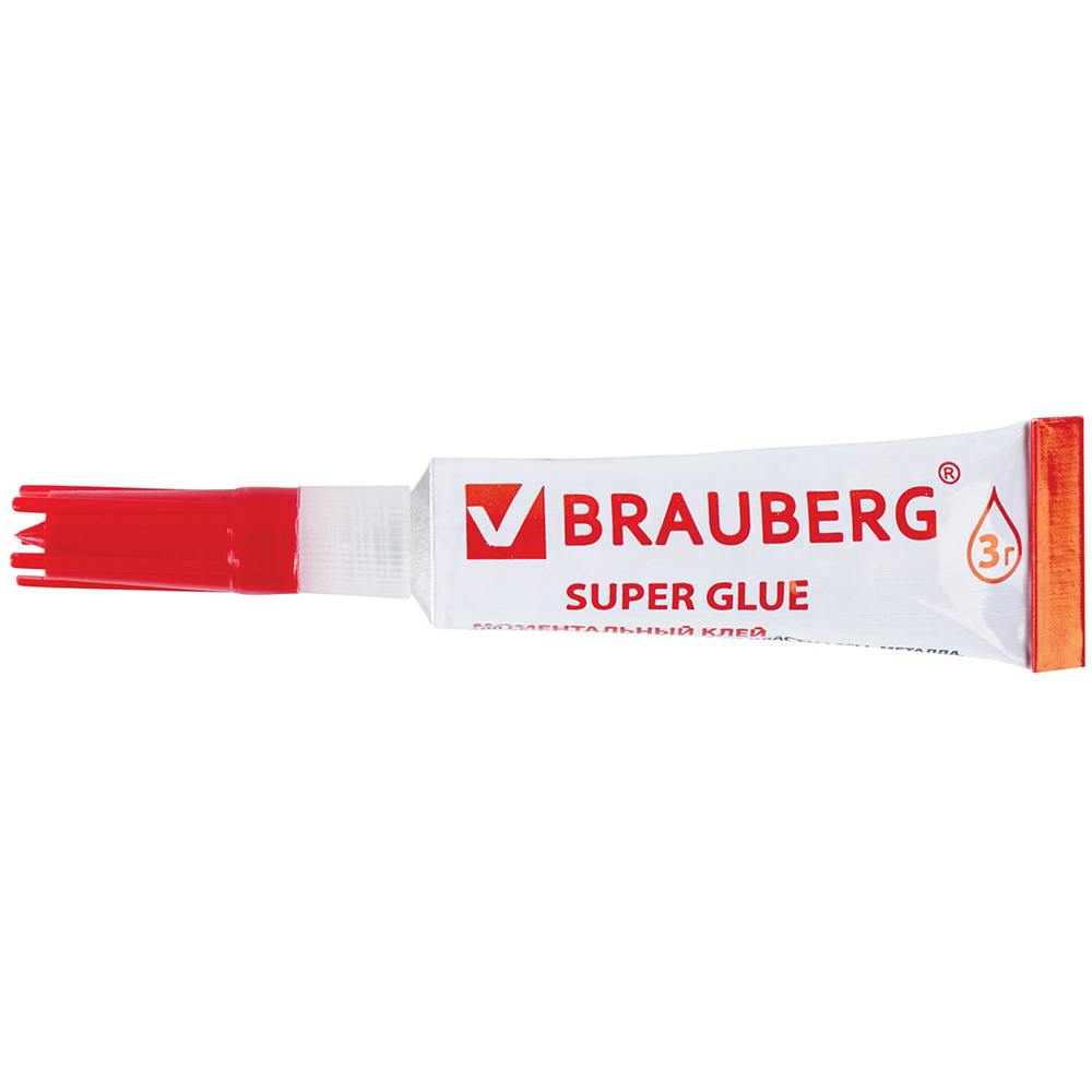 Моментальный клей (суперклей) Brauberg ПРОЧНЫЙ, 3 г, отрывная мультикарта Моментальный клей (суперклей) Brauberg ПРОЧНЫЙ, 3 г, отрывная мультикарта