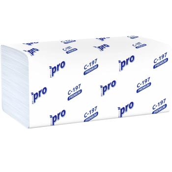 Полотенца бумажные PRO Premium V-сложения, 2 слоя, белые, 4000 шт./уп.