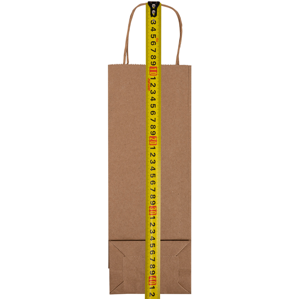 Крафт пакет с крученой ручкой для бутылок, 120 г/м², 12*8*33 см Крафт пакет с крученой ручкой для бутылок, 120 г/м², 12*8*33 см