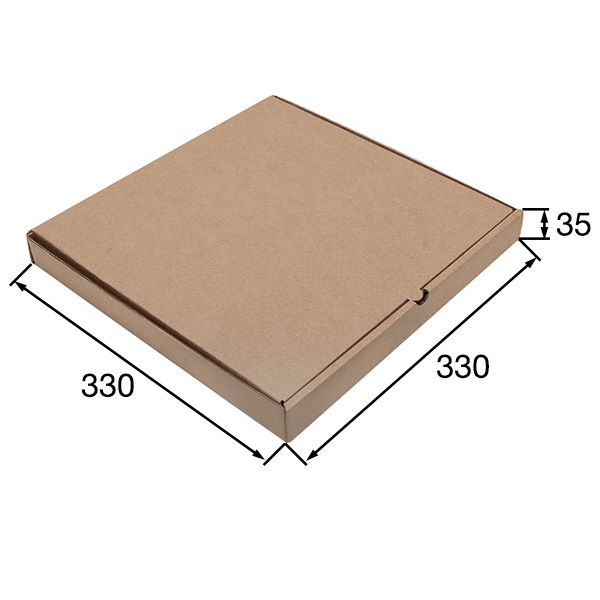 Бурая коробка для пиццы, 330*330*35 мм Бурая коробка для пиццы, 330*330*35 мм
