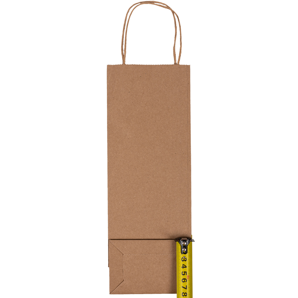 Крафт пакет с крученой ручкой для бутылок, 120 г/м², 12*8*33 см Крафт пакет с крученой ручкой для бутылок, 120 г/м², 12*8*33 см