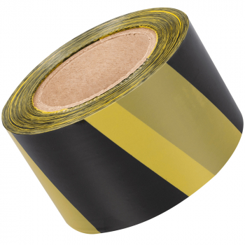 Сигнальная лента для ограждений, жёлто-чёрная, 75мм*200м*35мкм