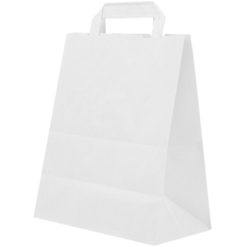 Белый пакет с плоской ручкой, 70 г/м², 28*15*32 см Белый пакет с плоской ручкой, 70 г/м², 28*15*32 см