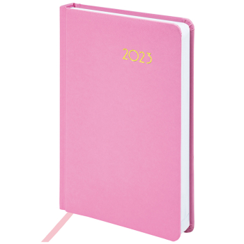 Ежедневник датированный Brauberg «Select» 2023, А5, 168 листов, балакрон, розовый