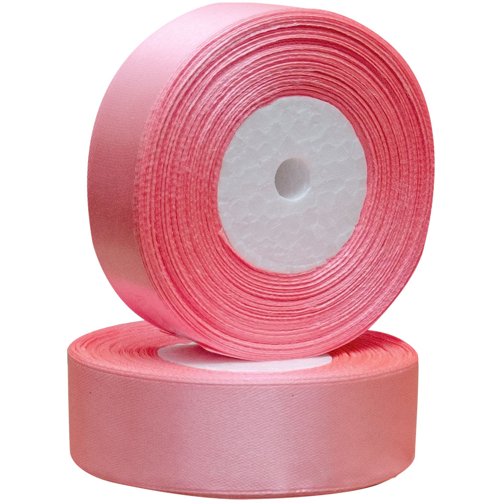 Атласная лента, розовая, 25мм*25м Атласная лента, розовая, 25мм*25м