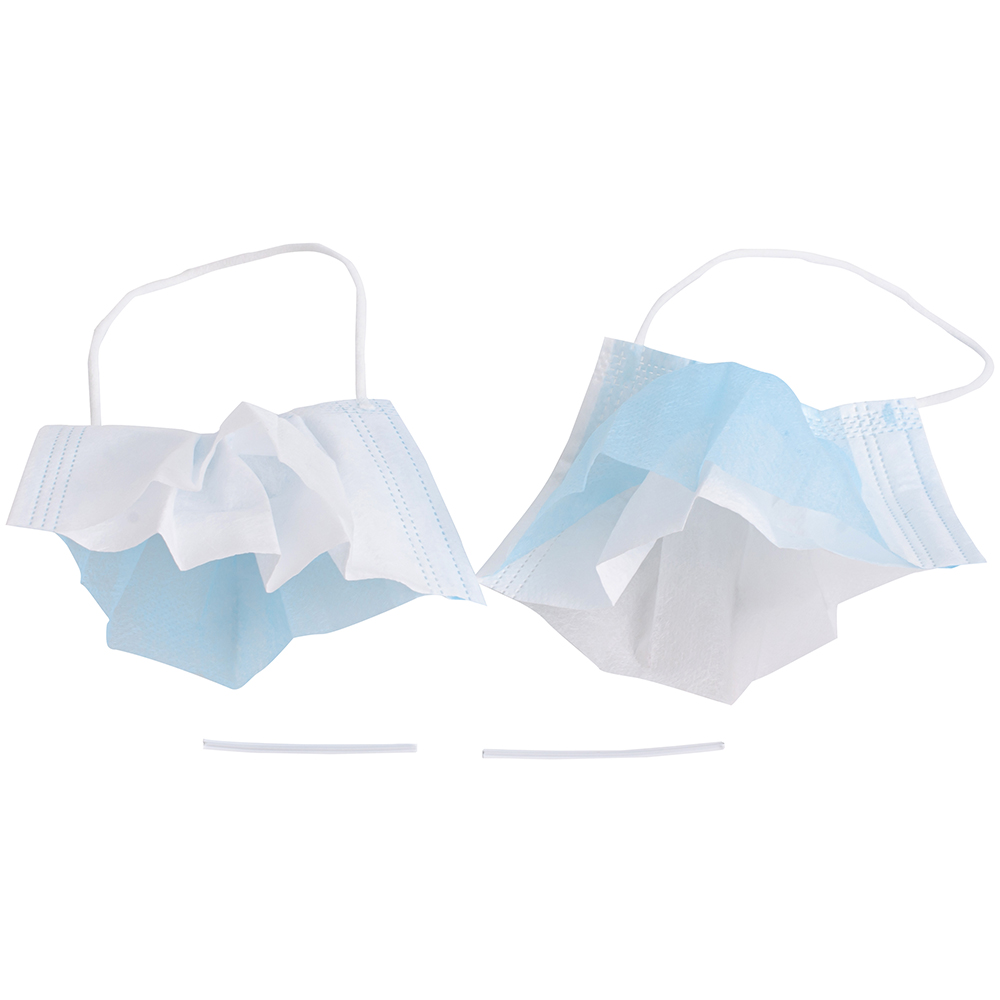 Одноразовая маска для защиты дыхания, трехслойная, 10 шт./уп. Одноразовая маска для защиты дыхания, трехслойная, 10 шт./уп.