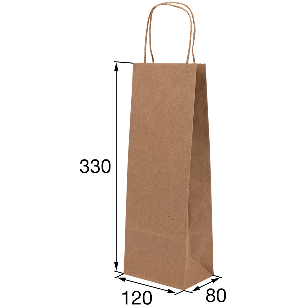 Крафт пакет с крученой ручкой для бутылок, 120 г/м², 12*8*33 см Крафт пакет с крученой ручкой для бутылок, 120 г/м², 12*8*33 см