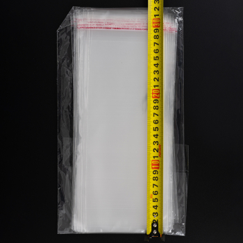 Прозрачный БОПП пакет с клеевым клапаном, 27*12 см, 100 шт.