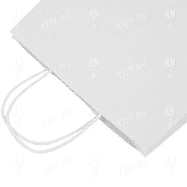 Белый пакет с крученой ручкой, 100 г/м², 18*8*25 см