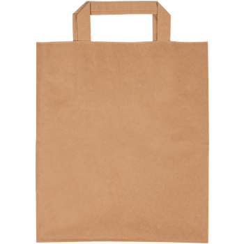 Крафт пакет с плоской ручкой, 70 г/м², 22*12*25 см Крафт пакет с плоской ручкой, 70 г/м², 22*12*25 см