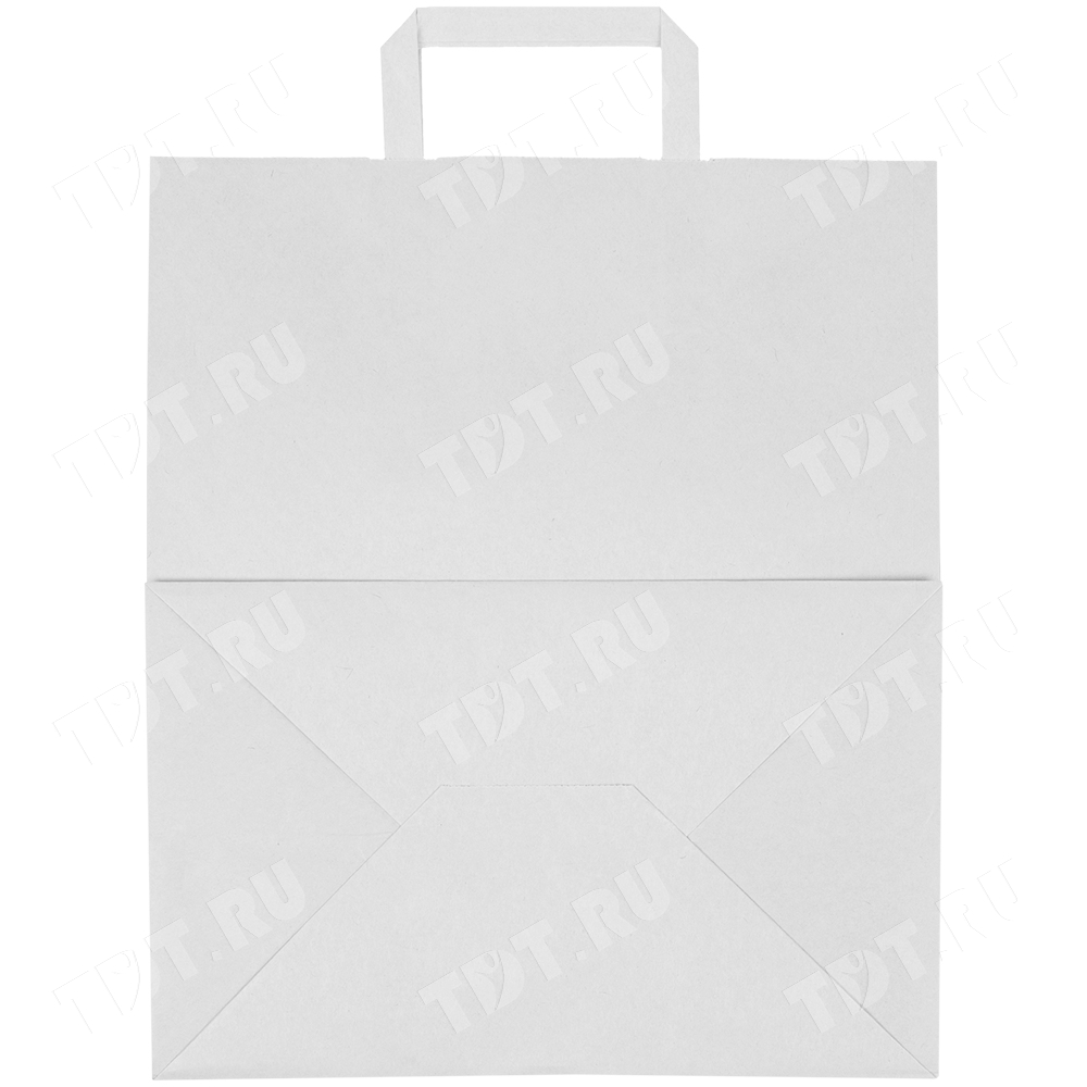 Белый пакет с плоской ручкой, 70 г/м², 32*20*37 см