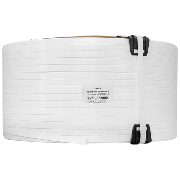 Стреппинг лента полипропиленовая (ПП), 12мм*0.5мм*2000м, белая