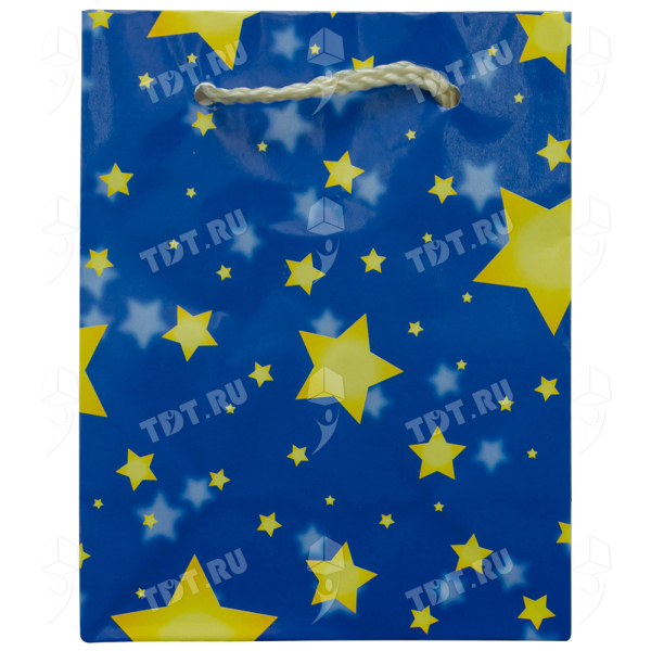 Бумажный подарочный пакет «Звёзды», 11.4*6.4*14.6 см