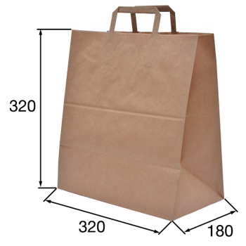 Крафт пакет с плоской ручкой, 80 г/м², 32*18*32 см Крафт пакет с плоской ручкой, 80 г/м², 32*18*32 см