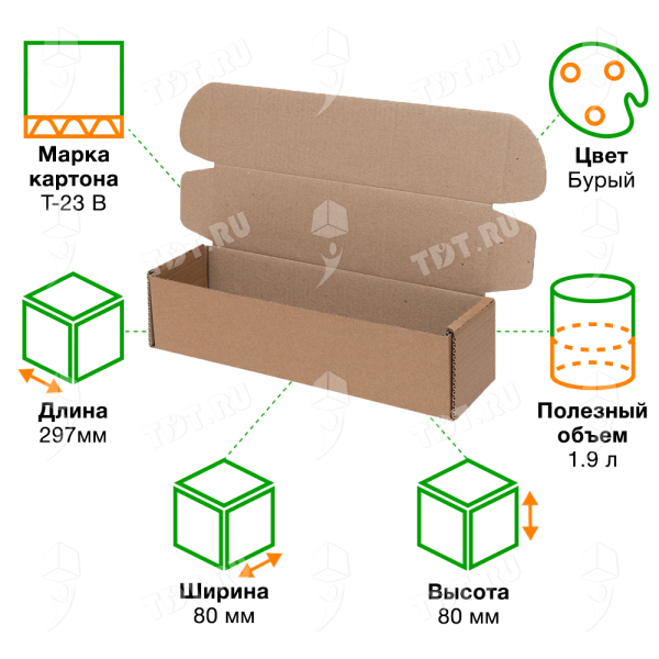 Коробка «Тубус», 297*80*80 мм, Т-23 В