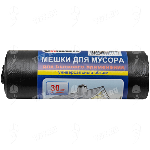 Мешки для мусора бытовые ПНД 60 литров, 60*70 см, 30 шт./рулон