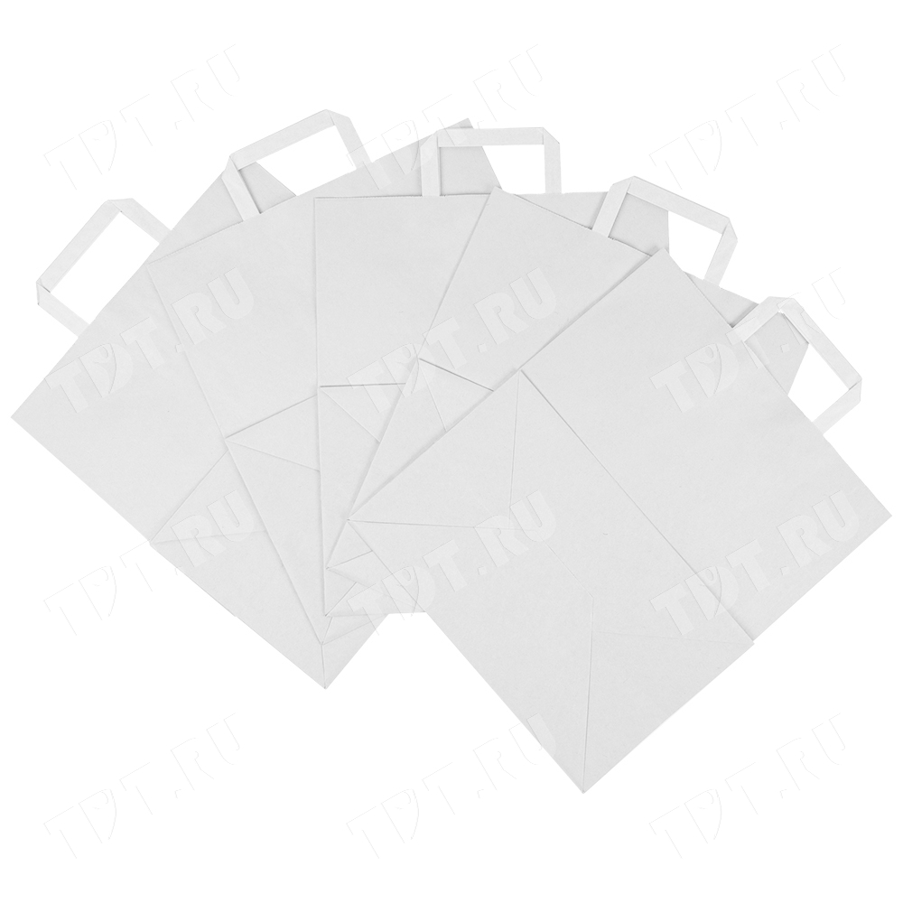 Белый пакет с плоской ручкой, 70 г/м², 32*20*37 см