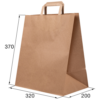 Крафт пакет с плоской ручкой, 70 г/м², 32*20*37 см Крафт пакет с плоской ручкой, 70 г/м², 32*20*37 см