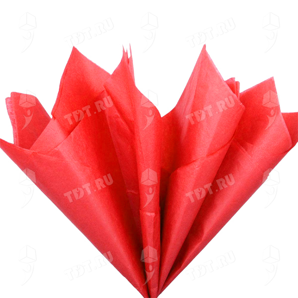 Бумага тишью упаковочная, красная, 50*66 см, 20 г/м², 10 листов