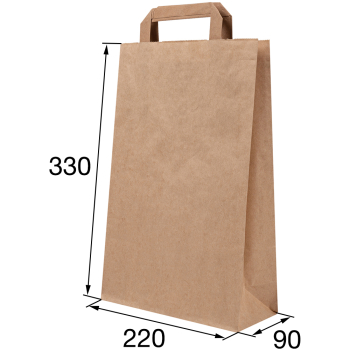 Крафт пакет с плоской ручкой, 70 г/м², 22*9*33 см Крафт пакет с плоской ручкой, 70 г/м², 22*9*33 см