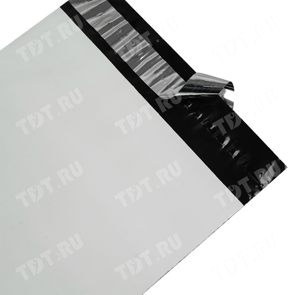 Курьер-пакет белый без печати, без кармана, 340*460+40 мм, 50 мкм, 1 шт.