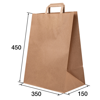 Крафт пакет с плоской ручкой, 70 г/м², 35*15*45 см Крафт пакет с плоской ручкой, 70 г/м², 35*15*45 см