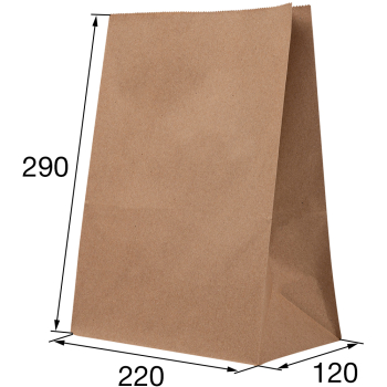 Крафт пакет без ручек, 70 г/м², 22*12*29 см