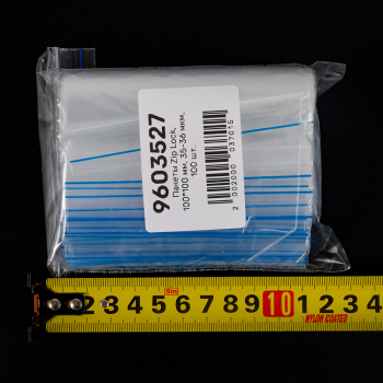 Пакет Zip Lock, прозрачный, 100*100 мм, 35-36 мкм, 100 шт.